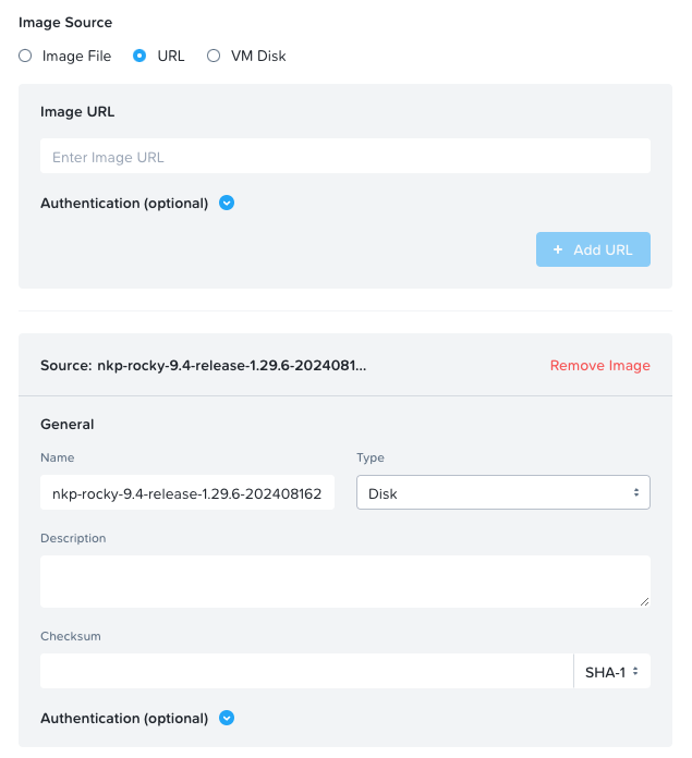 Uploading the NKP Rocky Linux OS image in Prism Central